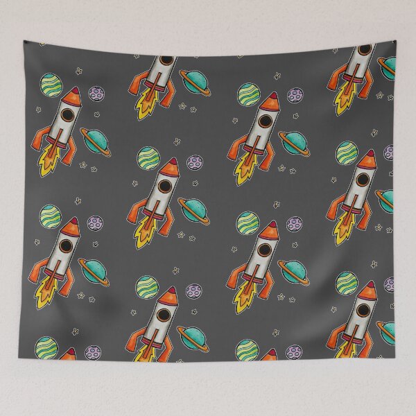 Item preview, Watercolor Rocket Ship designed and sold by kmstudio.
