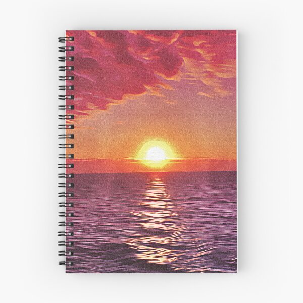 Item preview, Dark Pink Sunset on a Beach - Oil Painting designed and sold by Unaiza Khalid.