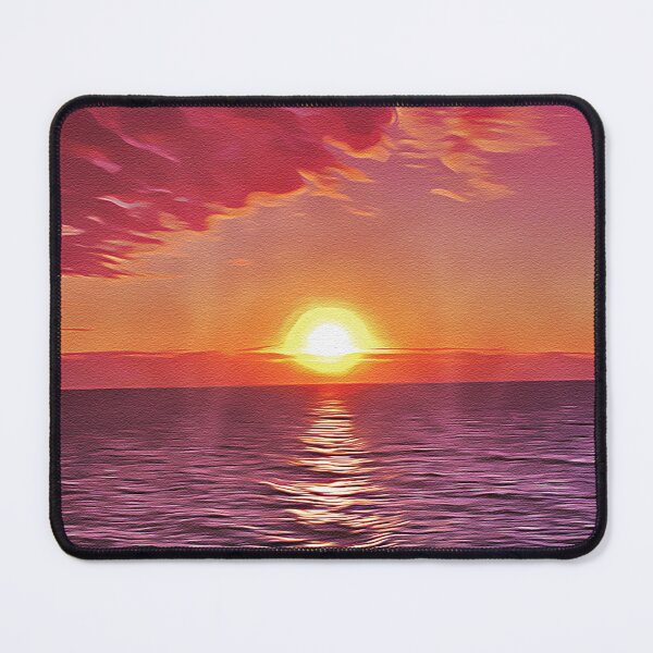 Item preview, Dark Pink Sunset on a Beach - Oil Painting designed and sold by Unaiza Khalid.