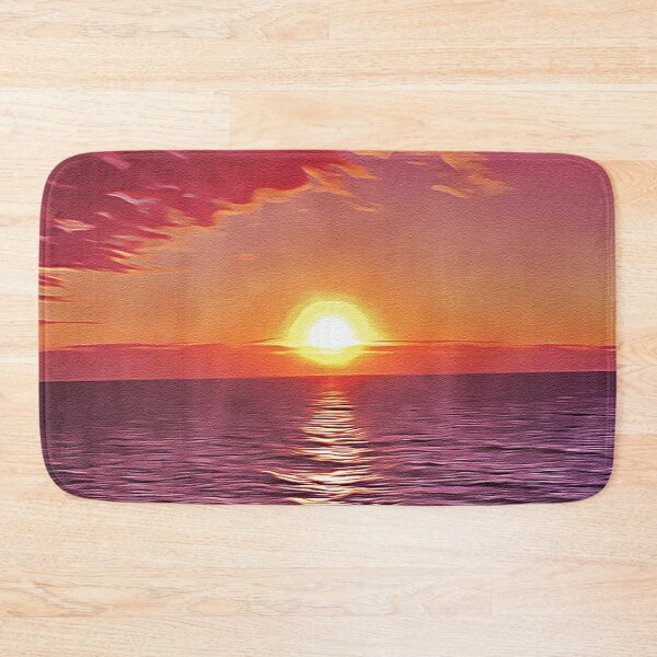 Item preview, Dark Pink Sunset on a Beach - Oil Painting designed and sold by Unaiza Khalid.