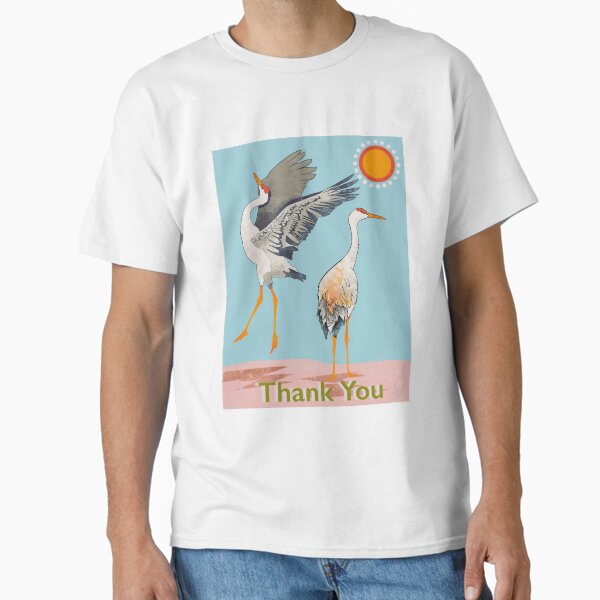 Item preview, Folksy Sandhill Cranes Thank You designed and sold by marleywrightart.