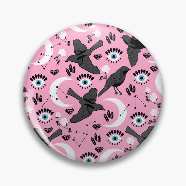 Item preview, Black Raven, Moon and Roses on Pink Background designed and sold by kapotka.