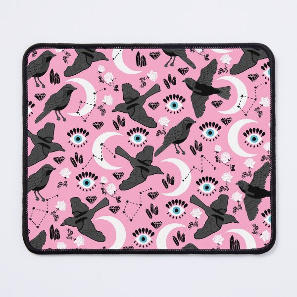 Item preview, Black Raven, Moon and Roses on Pink Background designed and sold by kapotka.