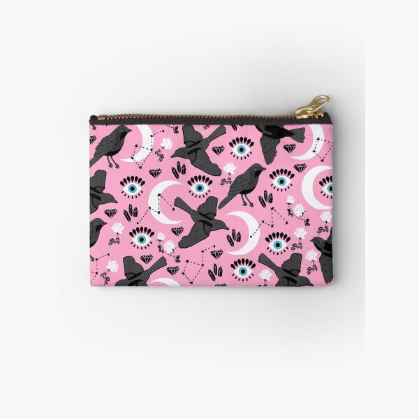 Item preview, Black Raven, Moon and Roses on Pink Background designed and sold by kapotka.