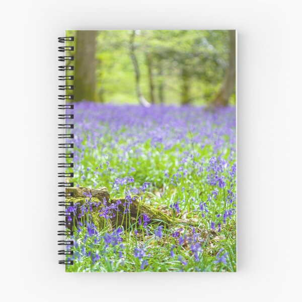 Item preview, Dainty English bluebells and tree stump in woodland designed and sold by CyaniRose.