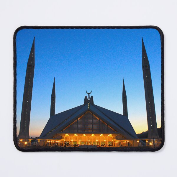 Item preview, Faisal Masjid/ mosque in Islamabad in evening with lights designed and sold by SemDesigns1.
