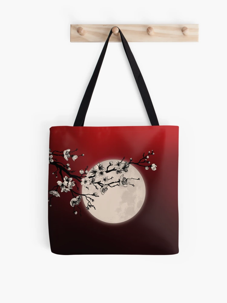 Canvas circle discount tote cherry red