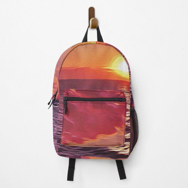 Item preview, Dark Pink Sunset on a Beach - Oil Painting designed and sold by Unaiza Khalid.