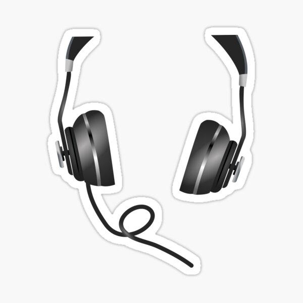 "headphones" Sticker for Sale by FreakOutShirts Redbubble