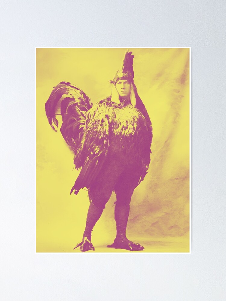 Chicken Man Half Chicken Half Man Funny Weird Bizarre Poster For