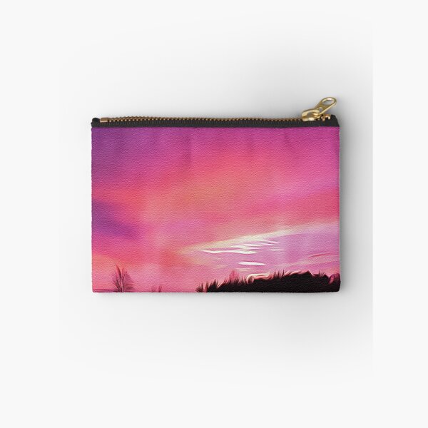 Item preview, Farm by the Lake - Purple Sunset - Oil Painting designed and sold by Unaiza Khalid.