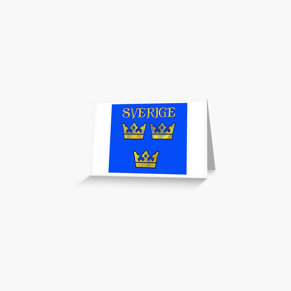 Sweden Sverige Hockey Tre Kronor Three Crowns Vintage Greeting Card