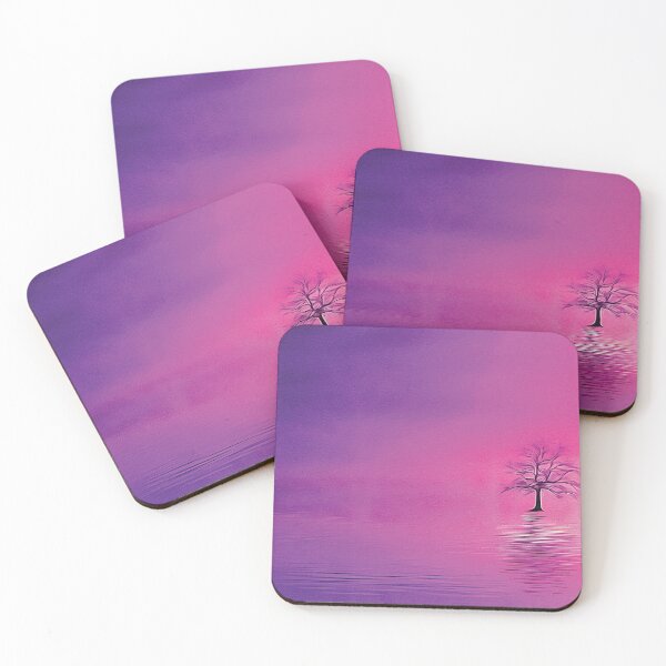 Item preview, Lonely Tree Island - Pink Sunset - Oil Painting designed and sold by Unaiza Khalid.