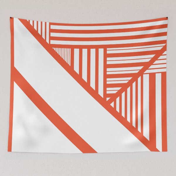 Item preview, Triangle stripes - Orange and White designed and sold by LAEC-Shop.