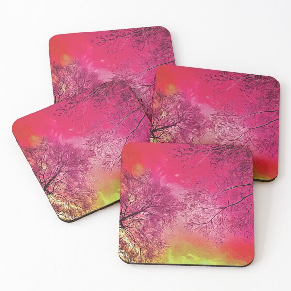 Item preview, Lonely Trees by Pink Sunset - Oil Painting designed and sold by Unaiza Khalid.