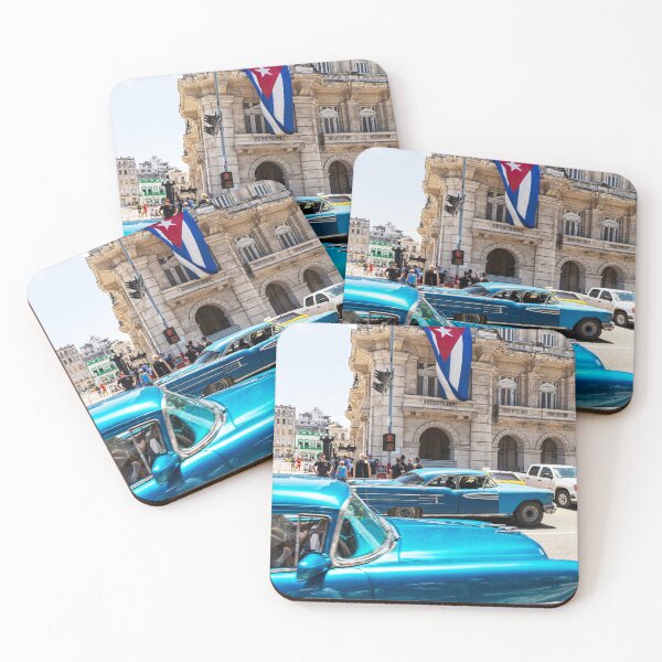 Item preview, Blue Cars In Havana And Cuban Flag designed and sold by Paul Thompson Photography.