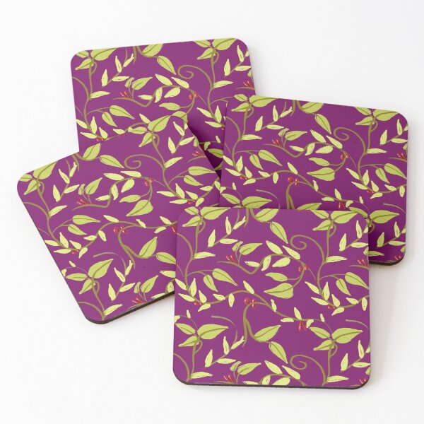 Item preview, Red berries and leaves on purple background designed and sold by Didakdc.