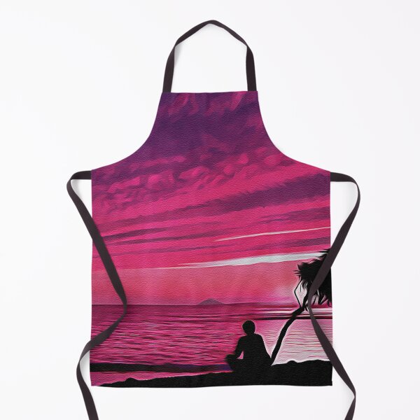 Item preview, Man By The Beach - Pink Sunset - Oil Painting designed and sold by Unaiza Khalid.