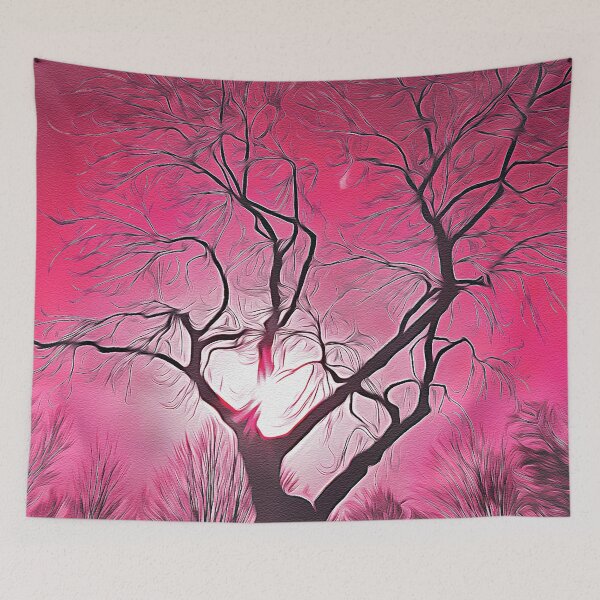 Item preview, Mysterious Tree Sunset - Oil Painting designed and sold by Unaiza Khalid.