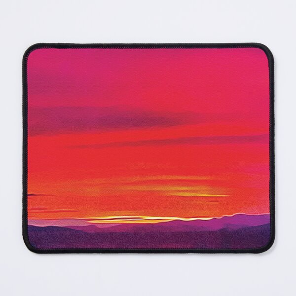 Item preview, Orange Pink Sunset in Mountains - Oil Painting designed and sold by Unaiza Khalid.