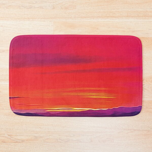Item preview, Orange Pink Sunset in Mountains - Oil Painting designed and sold by Unaiza Khalid.