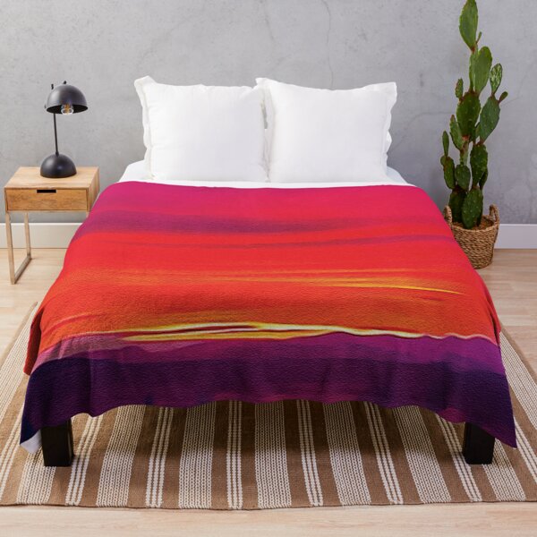 Item preview, Orange Pink Sunset in Mountains - Oil Painting designed and sold by Unaiza Khalid.
