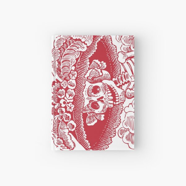 Calavera Catrina | Day of the Dead | Dia de los Muertos | Skulls and Skeletons | Vintage Skeletons | Red and White | Hardcover Journal