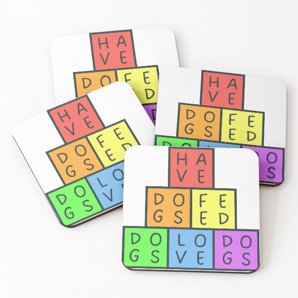 Item preview, Have dogs, feed dogs, love dogs - Pyramid - Pastel colors rainbow - Dark text designed and sold by RainbowWordLand.