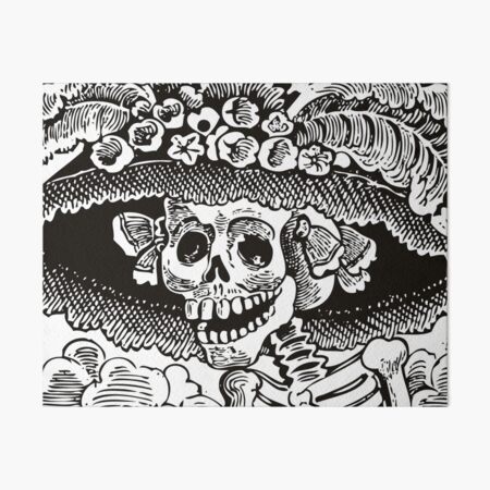 Calavera Catrina | Day of the Dead | Dia de los Muertos | Skulls and Skeletons | Vintage Skeletons | Black and White | Art Board Print
