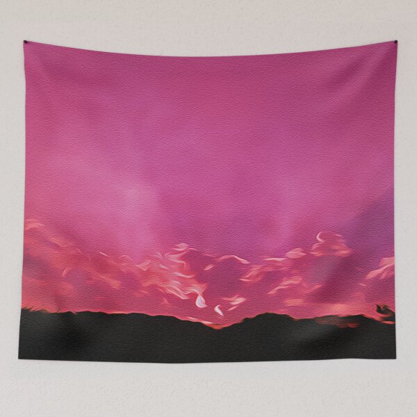 Item preview, Pink Purple Sunset - Oil Painting designed and sold by Unaiza Khalid.
