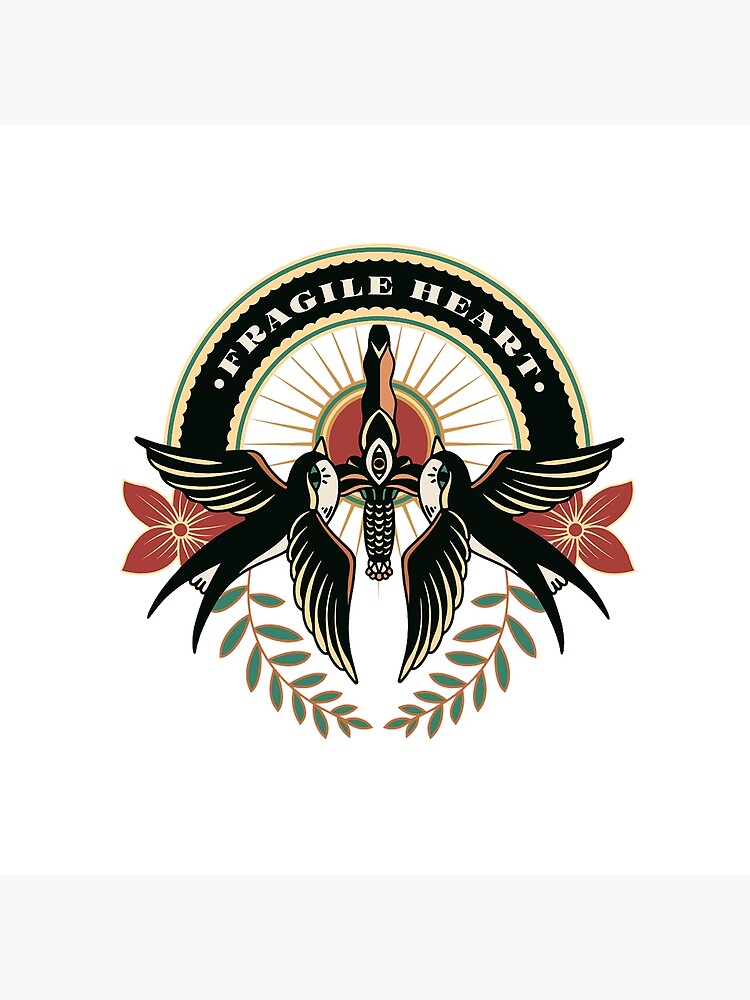 "Fragile heart vintage tattoo" Poster for Sale by Vivienneinart