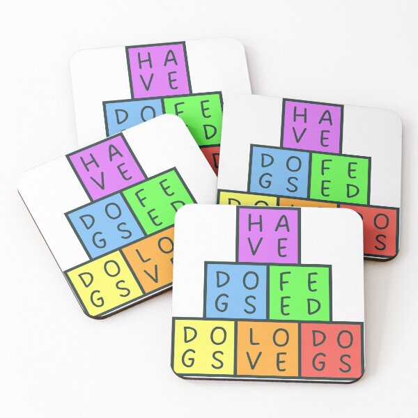 Item preview, Have dogs, feed dogs, love dogs - Pyramid - Pastel colors rainbow - Dark text - Violet to red designed and sold by RainbowWordLand.