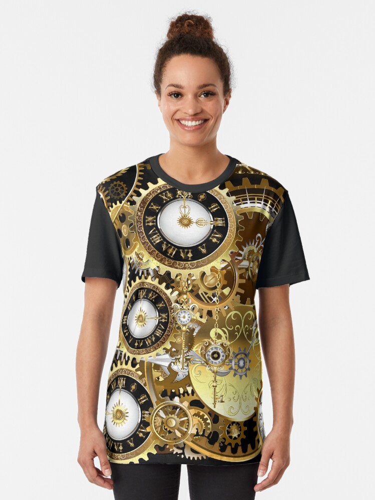 Steam Punk Gold Clocks and Gears 