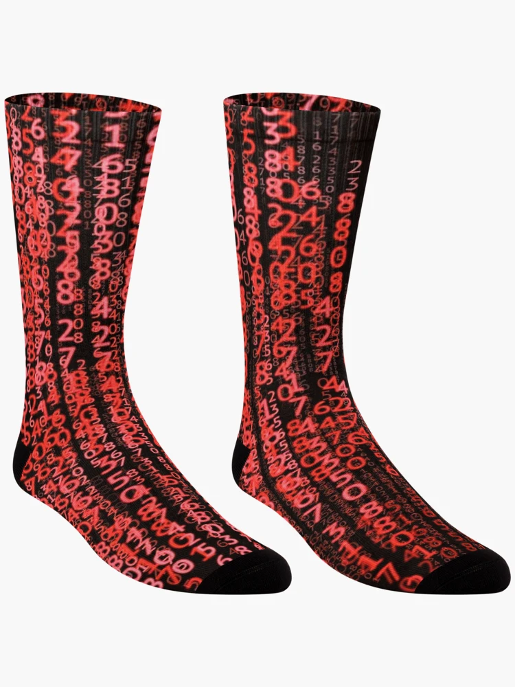 Thumbnail 3 of 5, Socks, Red Computer Code designed and sold by TotallyRetroArt.