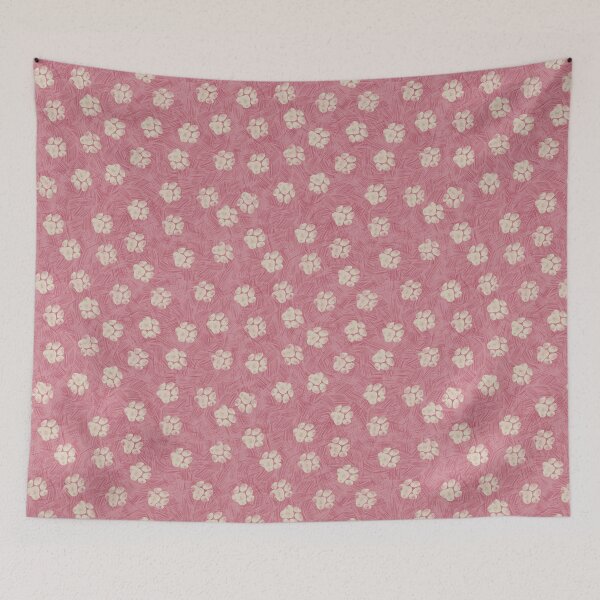 Item preview, Pink and cream dog paw prints scribble texture designed and sold by Gayle McCabe.