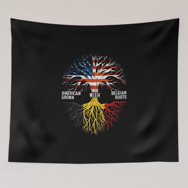 Item preview, American Grown With Belgian Roots Tree Belgium Flag designed and sold by MoHaCo.