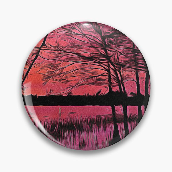 Item preview, Trees by the Lake - Oil Painting designed and sold by Unaiza Khalid.