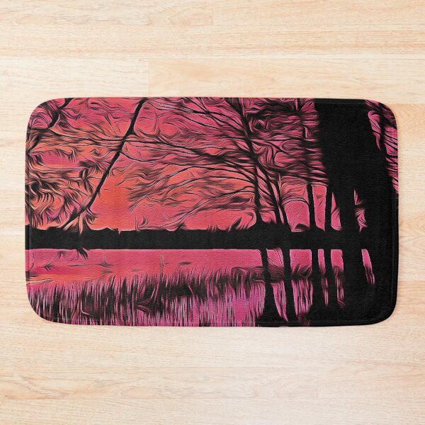 Item preview, Trees by the Lake - Oil Painting designed and sold by Unaiza Khalid.