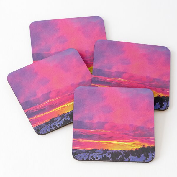 Item preview, Utah Landscape Photo - Pink Sunset - Oil Painting designed and sold by Unaiza Khalid.