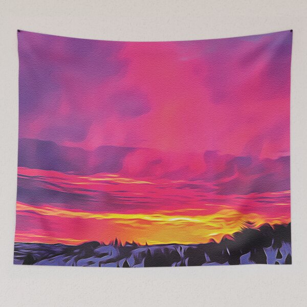 Item preview, Utah Landscape Photo - Pink Sunset - Oil Painting designed and sold by Unaiza Khalid.