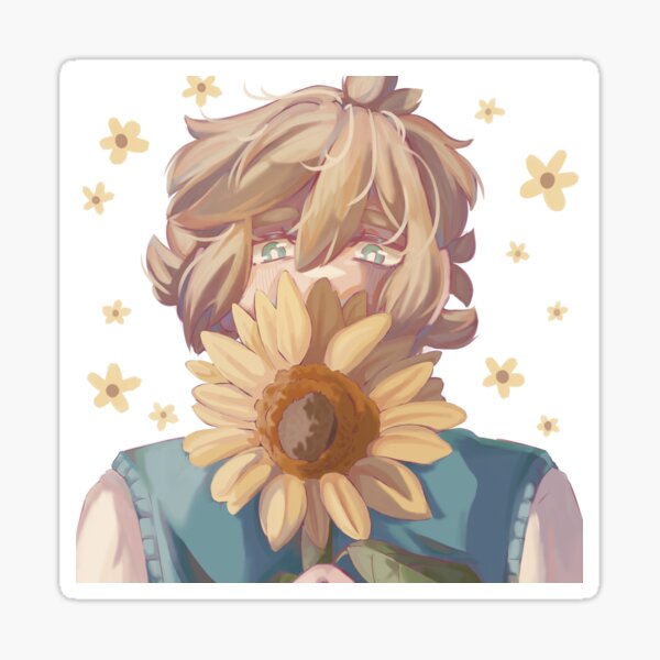 "Basil omori sunflower" Sticker for Sale by gumball101 Redbubble