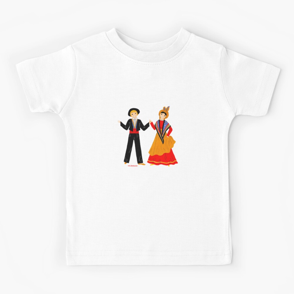 Costume from BASQUE COUNTRY, France Kids T-Shirt by Catherine Debusne