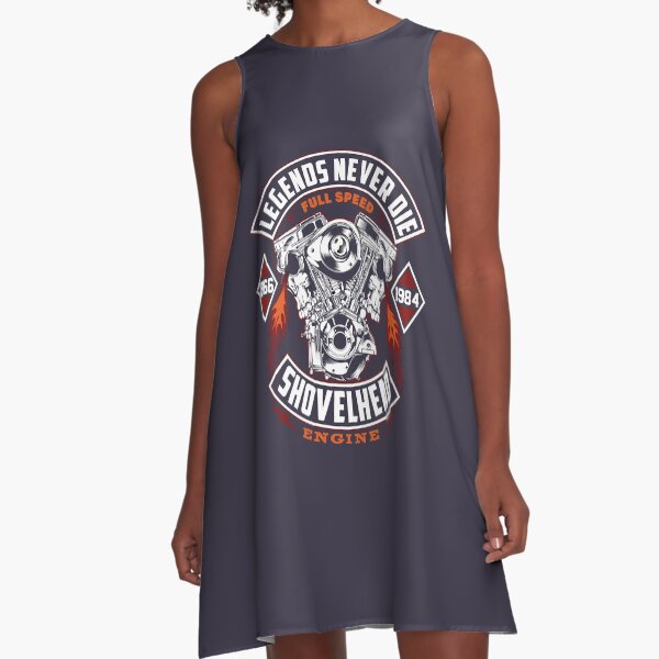 Most Important Biker Motorcycle Shovelhead Halloween Holiday A-Line Dress