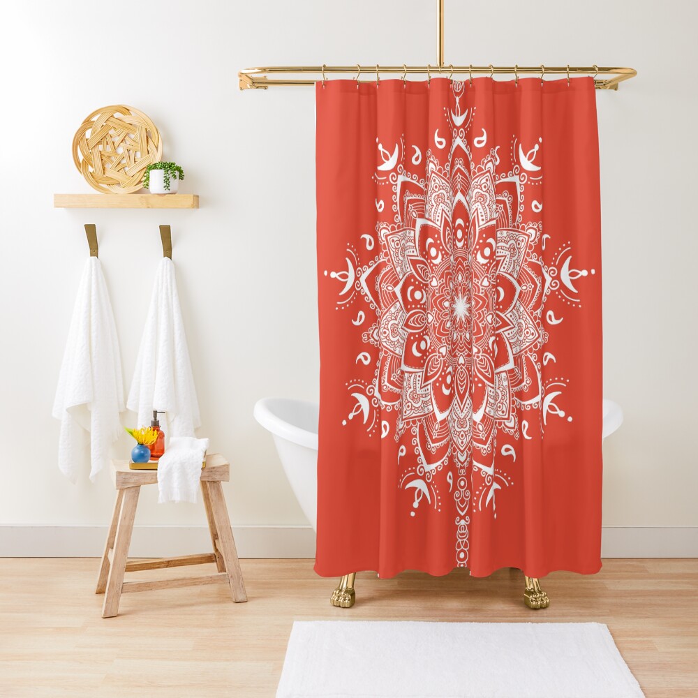 Mandala Scarlet Shower Curtain