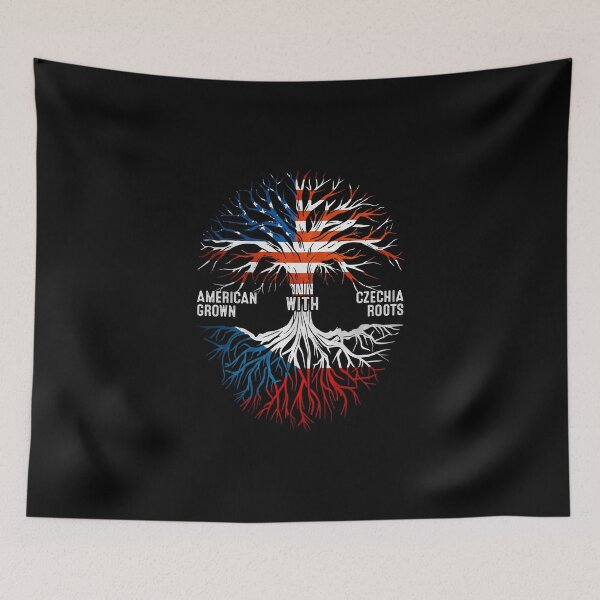 Item preview, American Grown With Czechia Roots Tree Czech Republic Flag designed and sold by MoHaCo.