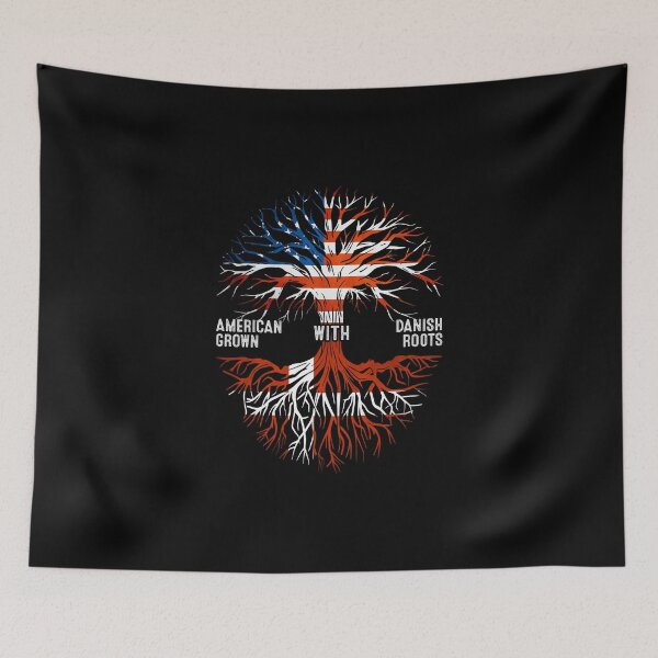 Item preview, American Grown With Danish Roots Tree Denmark Flag designed and sold by MoHaCo.