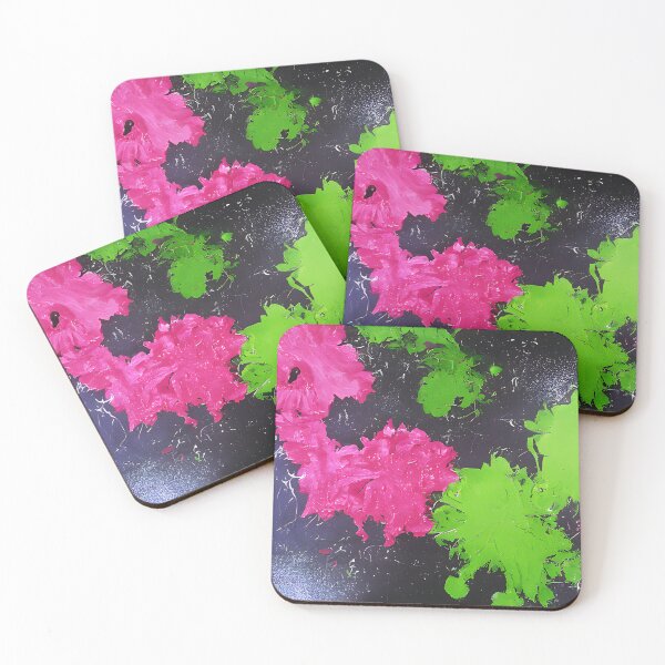 Item preview, Neon pink and green paint splatter designed and sold by fizzribbit.