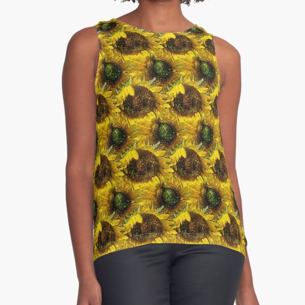 Perfectly Imperfect Lemon Queen Sunflowers From My Garden No. 006 Sleeveless Top