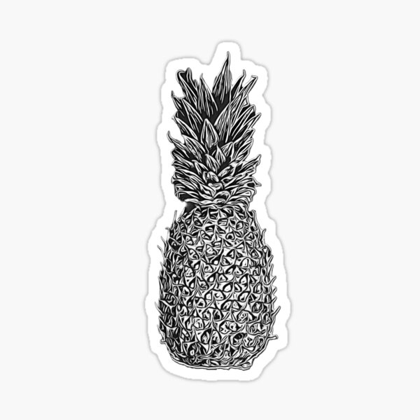 "Black and White Pineapple " Sticker for Sale by Redbubble