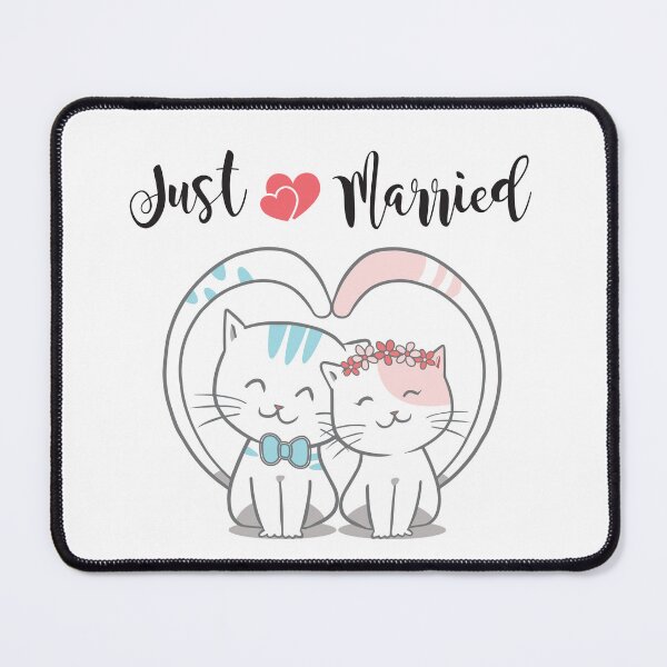 Item preview, Just Married Cat Wedding Couple designed and sold by BuxomBabe21.